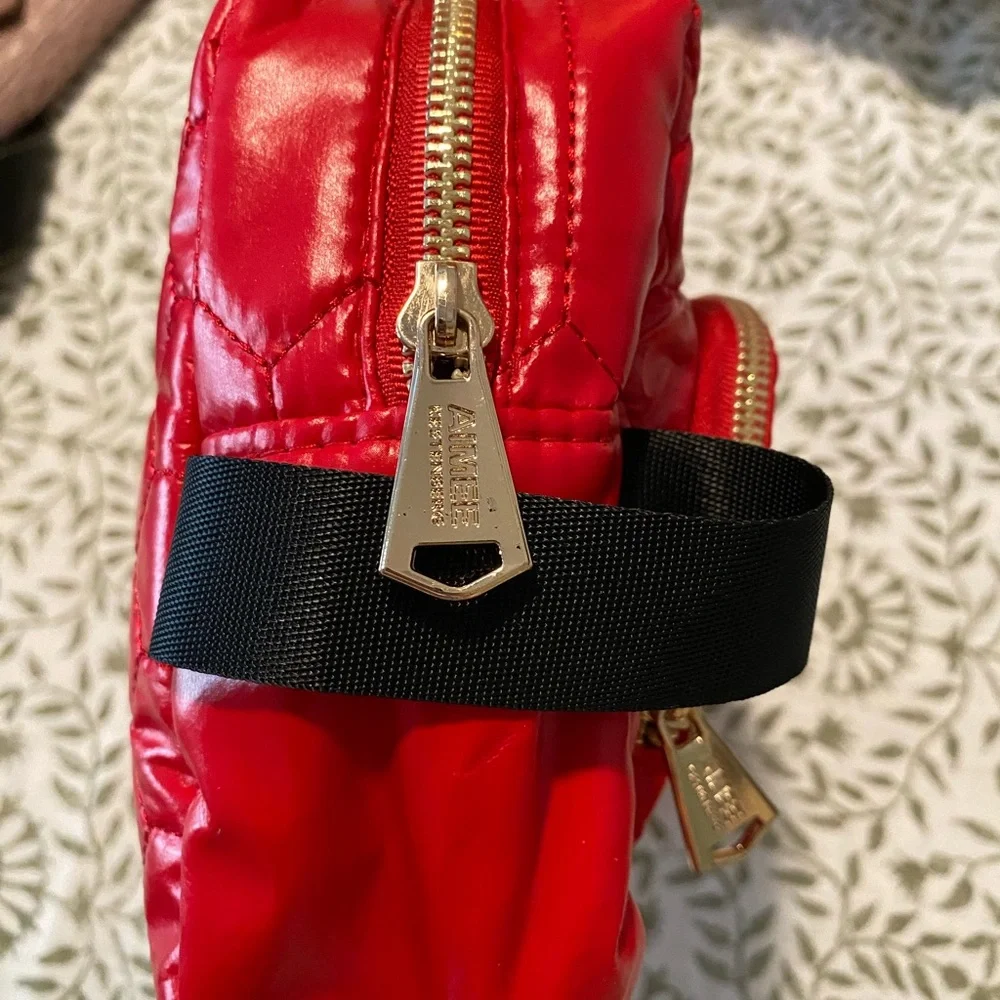 Aimee‎ Kestenberg Red Diamond Python Quilted Cosmetic Bag